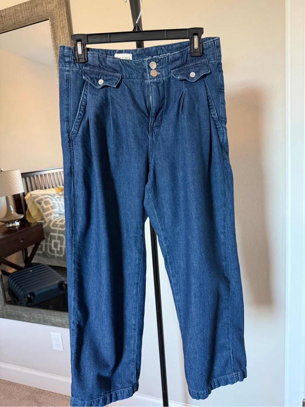 Anthropologie Pilcro Waist Adjustable Blue Cropped Ankle Jeans 6 Inseam 24